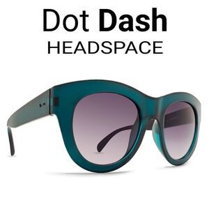 DotDash Headspace Teal Fade/Gradient Sunglasses with Soft Burlap Case